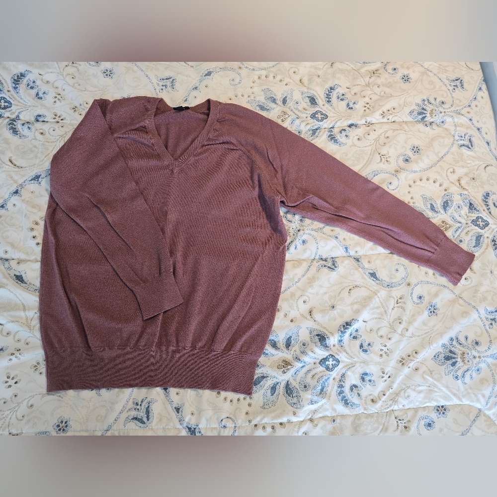 Torrid Pink V-Neck Sweater with Long Sleeves